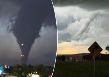 Eerie tornadoes bring haunting sights along darkened North Dakota horizons as nightfall looms