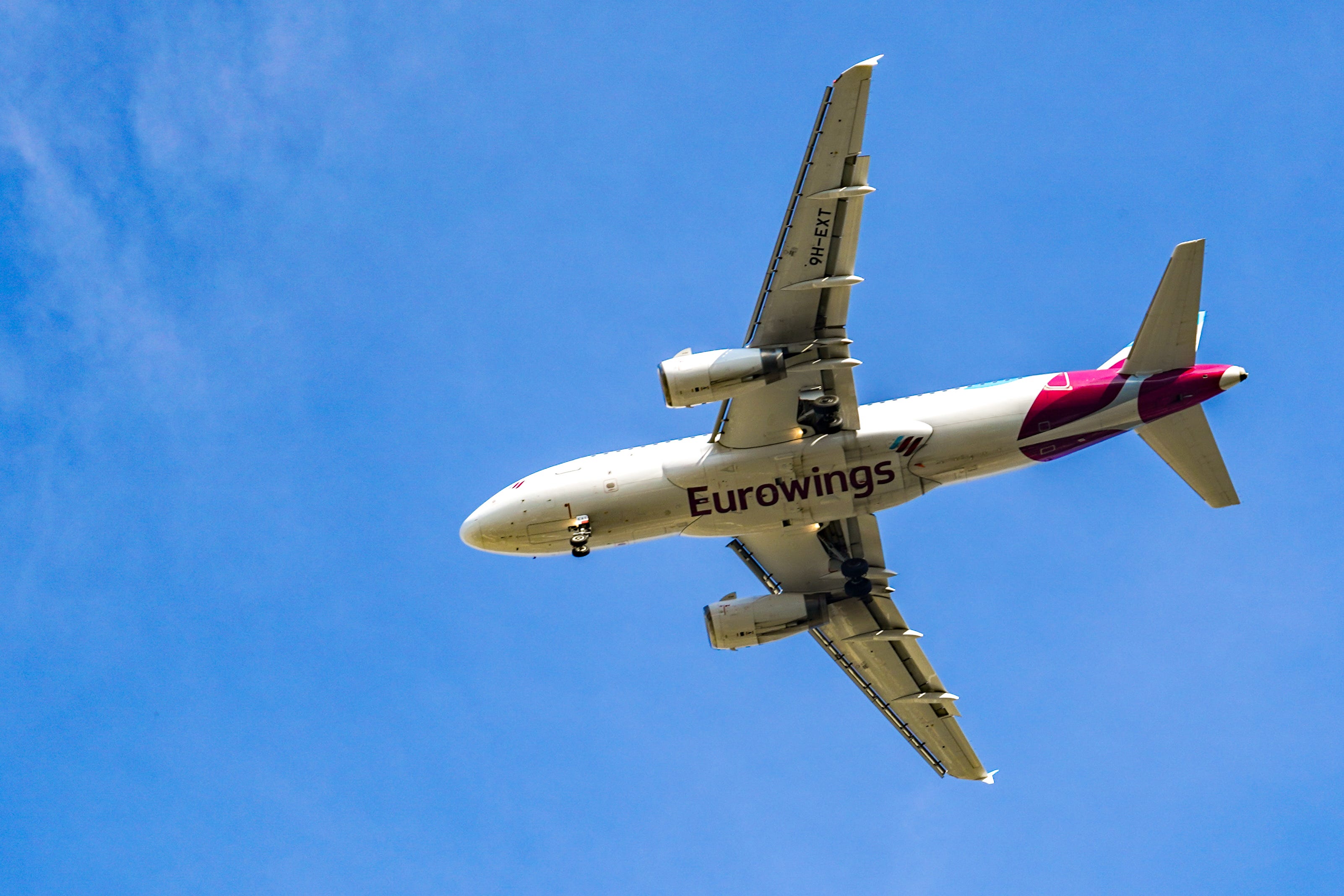 A Eurowings plane flying over Innsbruck, Tyrol, Austria, on September 22, 2024.