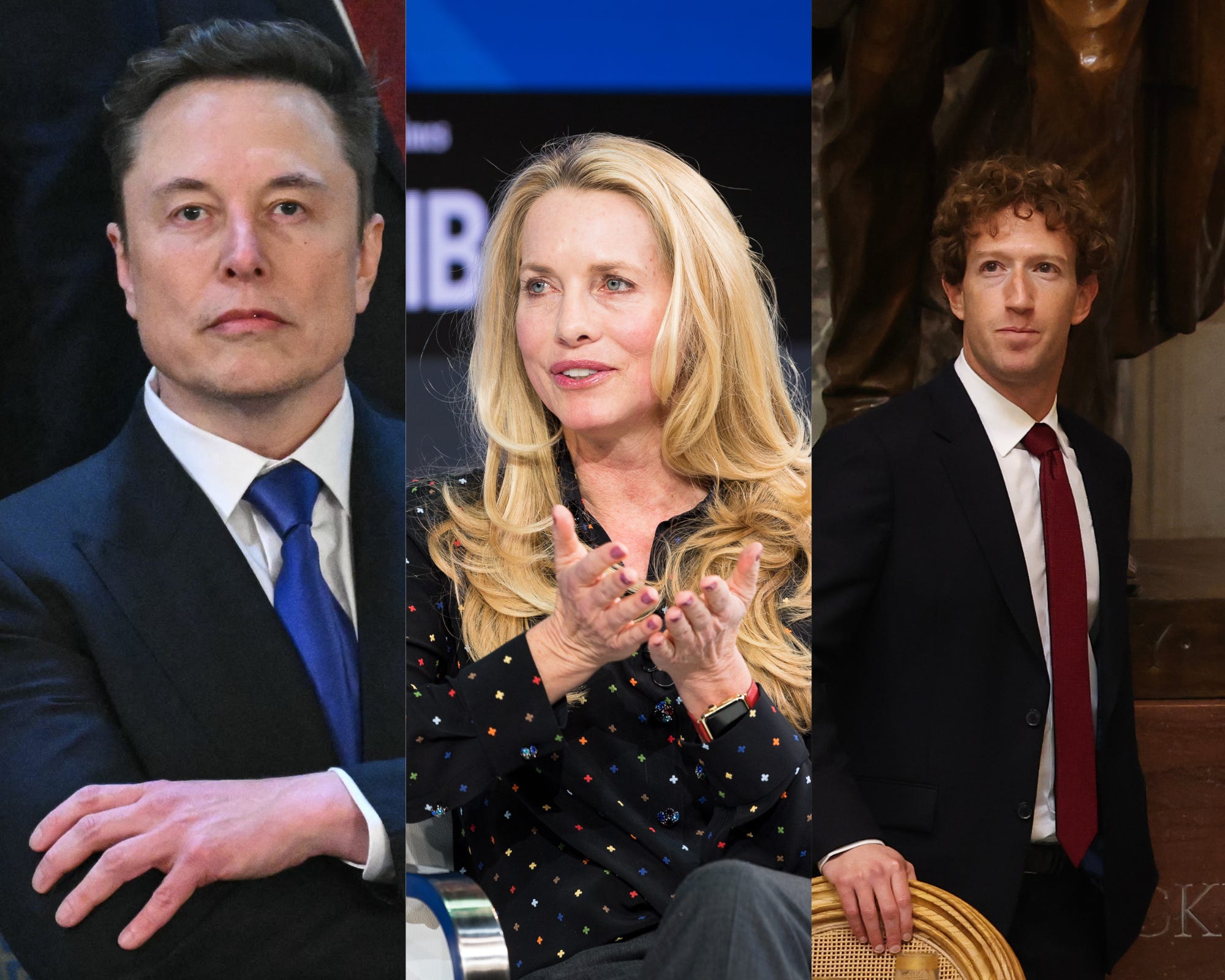 Elon Musk, Laurene Powell Jobs, Mark Zuckerberg