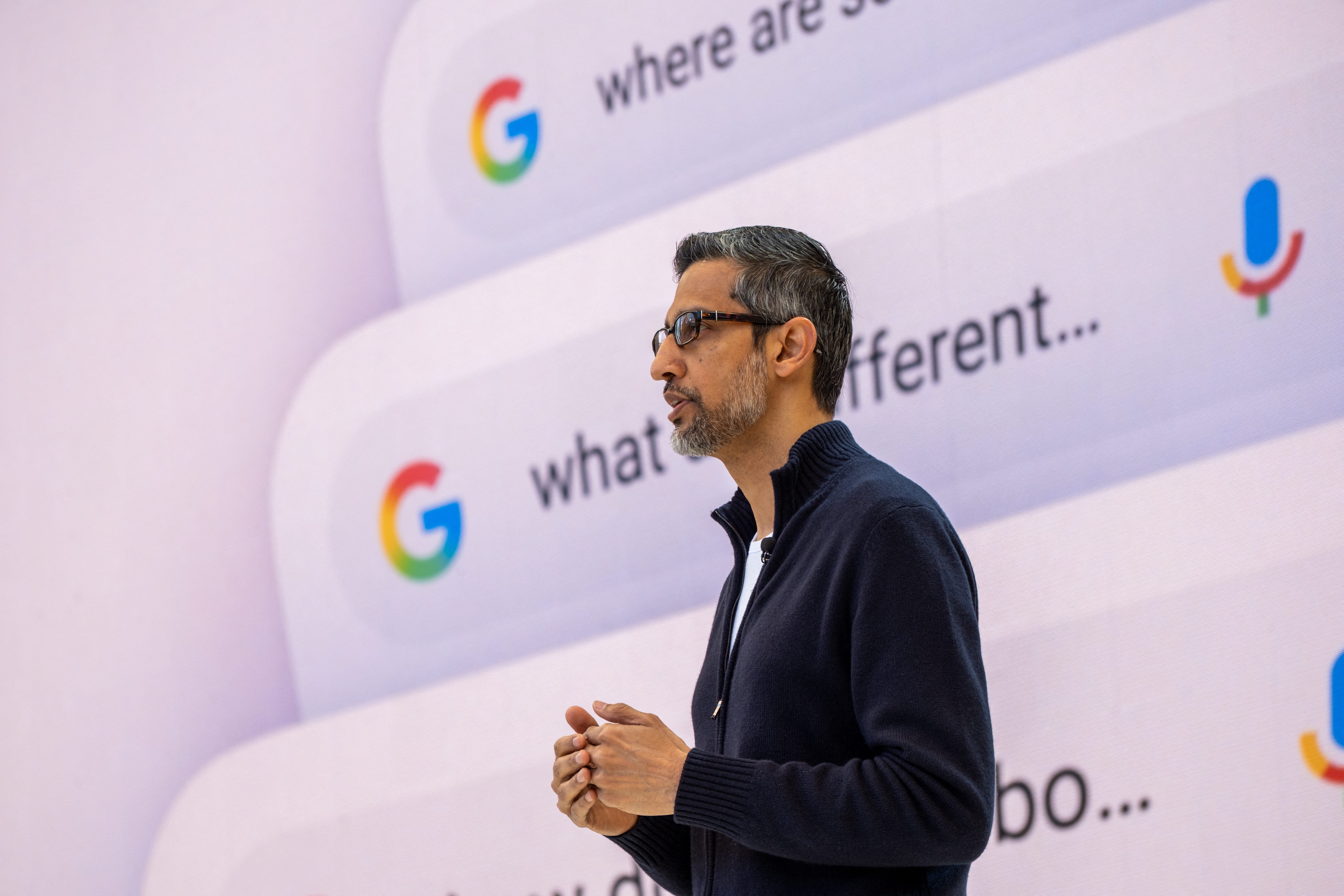 Google CEO Sundar Pichai speaks at the company's IO conference