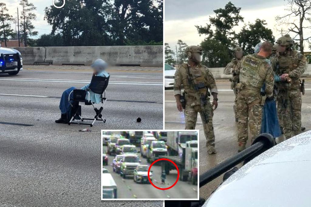 Gun-toting woman, 64, sat in lawn chair on busy Texas highway during hours-long police standoff