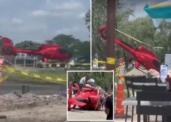 Helicopter crashes near Michigan lake, sending diners at waterfront restaurant running