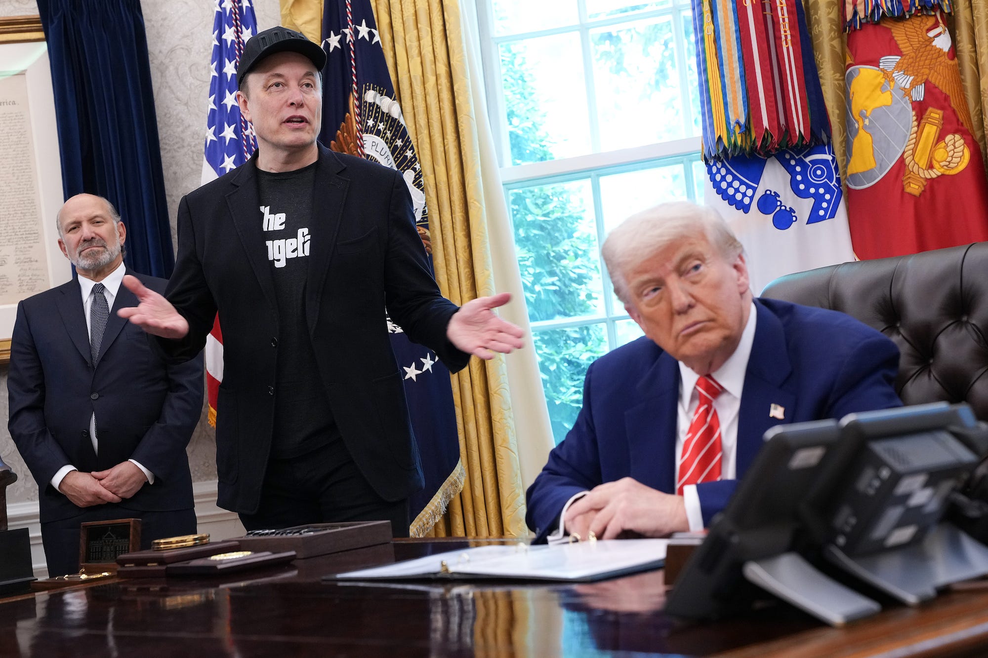 Elon Musk and Donald Trump in the Oval Office