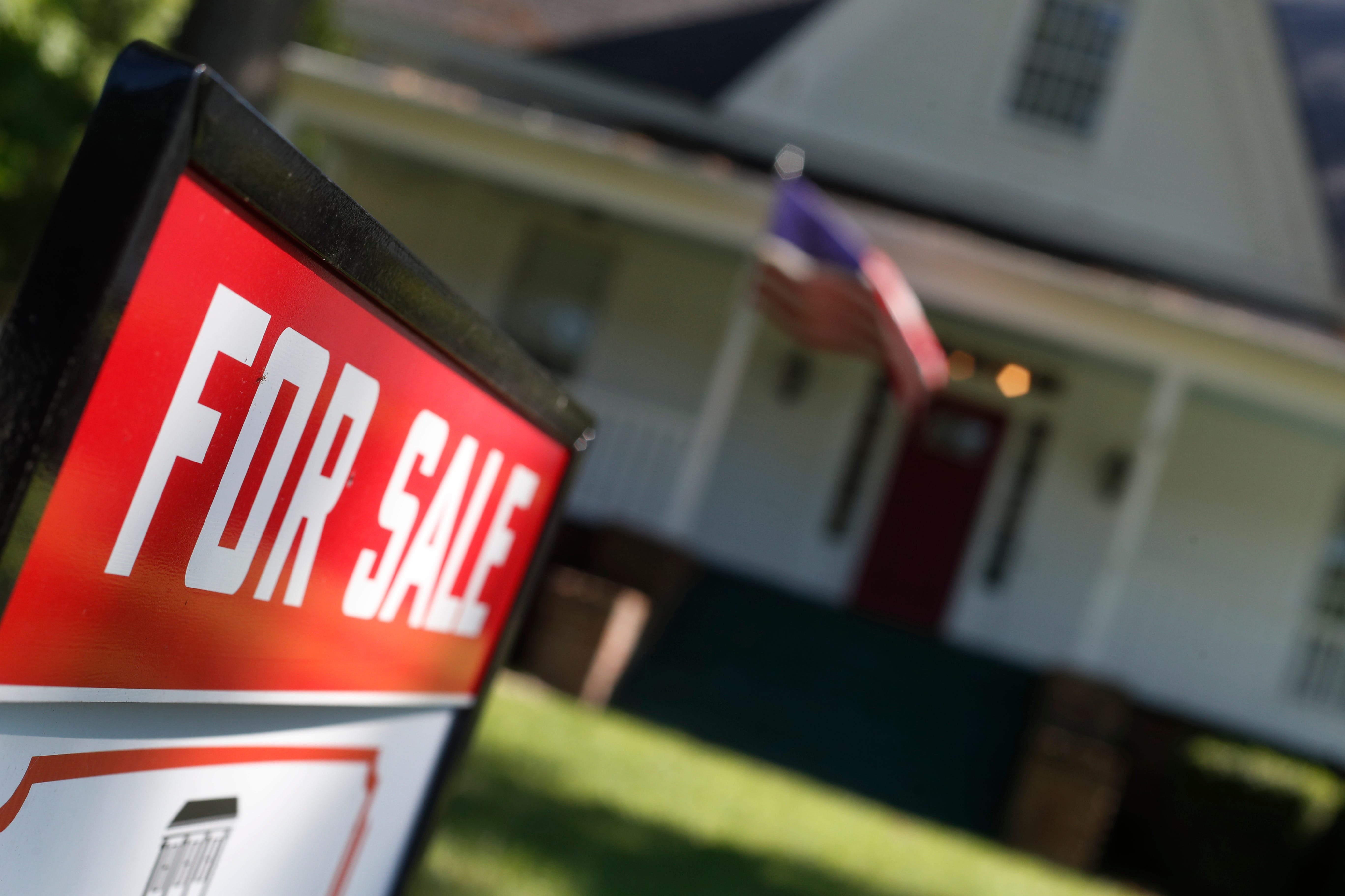 FILE - This June 20, 2019, file photo shows an existing home is offered for sale in Rutledge, Ga. Weaker home sales trends are expected to contribute to a sharp slowing in the home remodeling market. (AP Photo/John Bazemore, File)