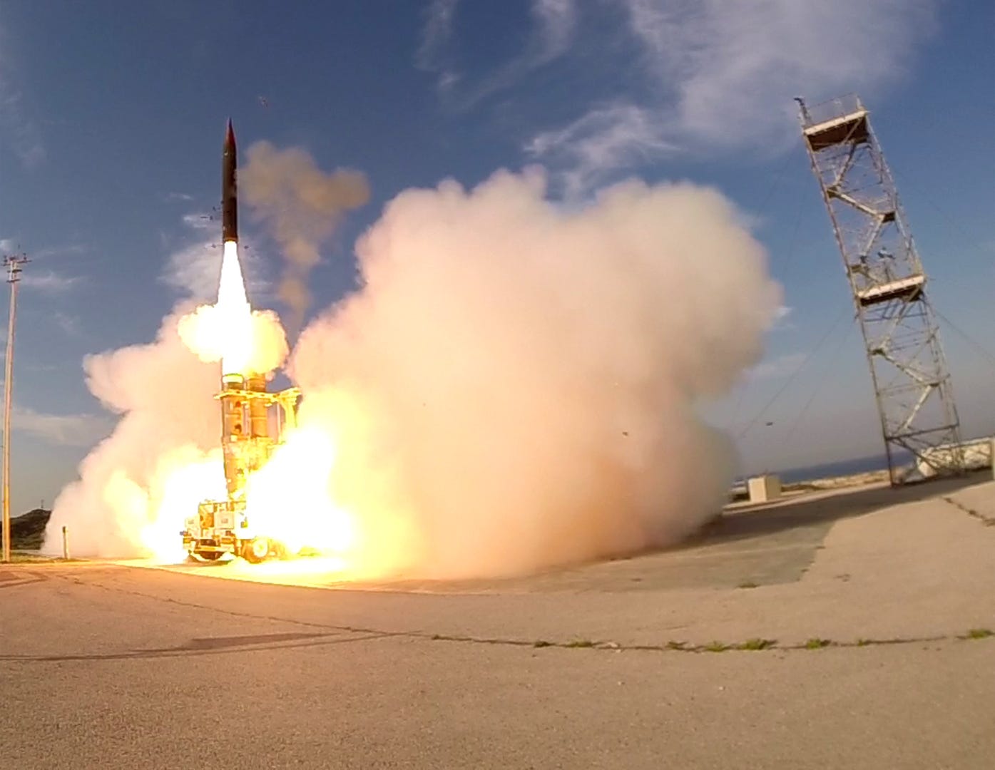 The Arrow 3 system conducts a test on December 10, 2015.