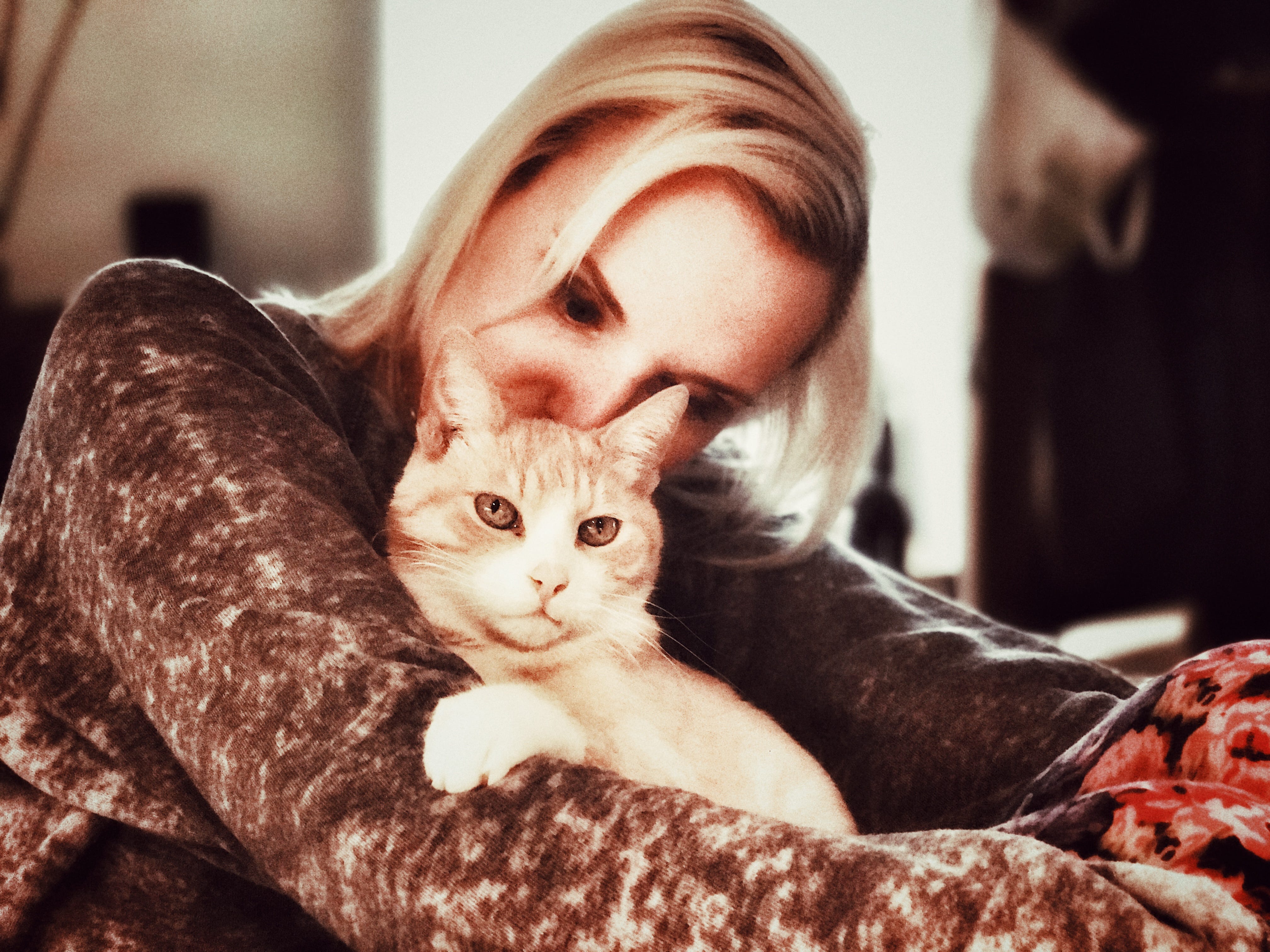 Beth Bigler with her cat, Arnie.