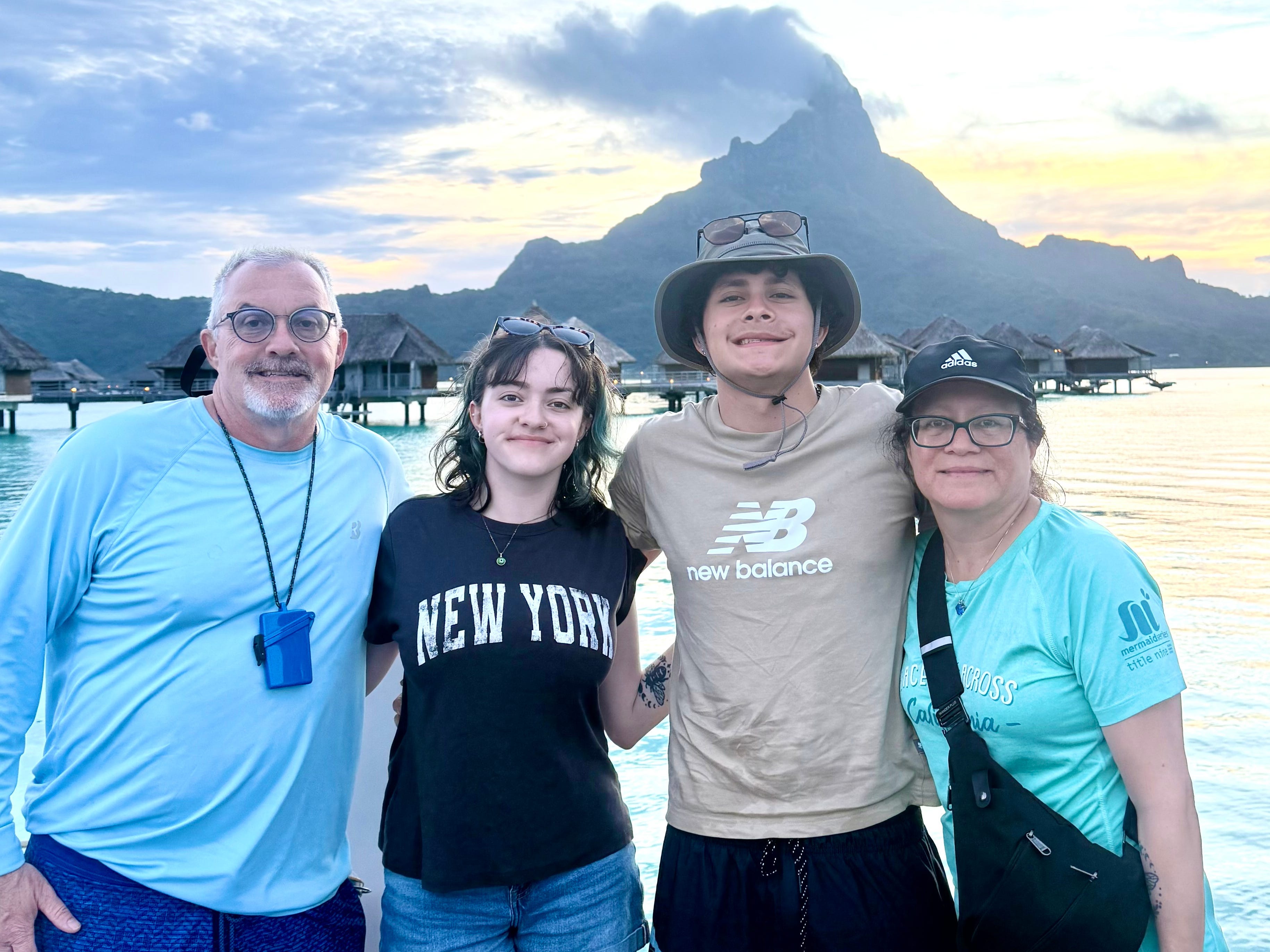 VaNessa Duplessie and her family in Bora Bora