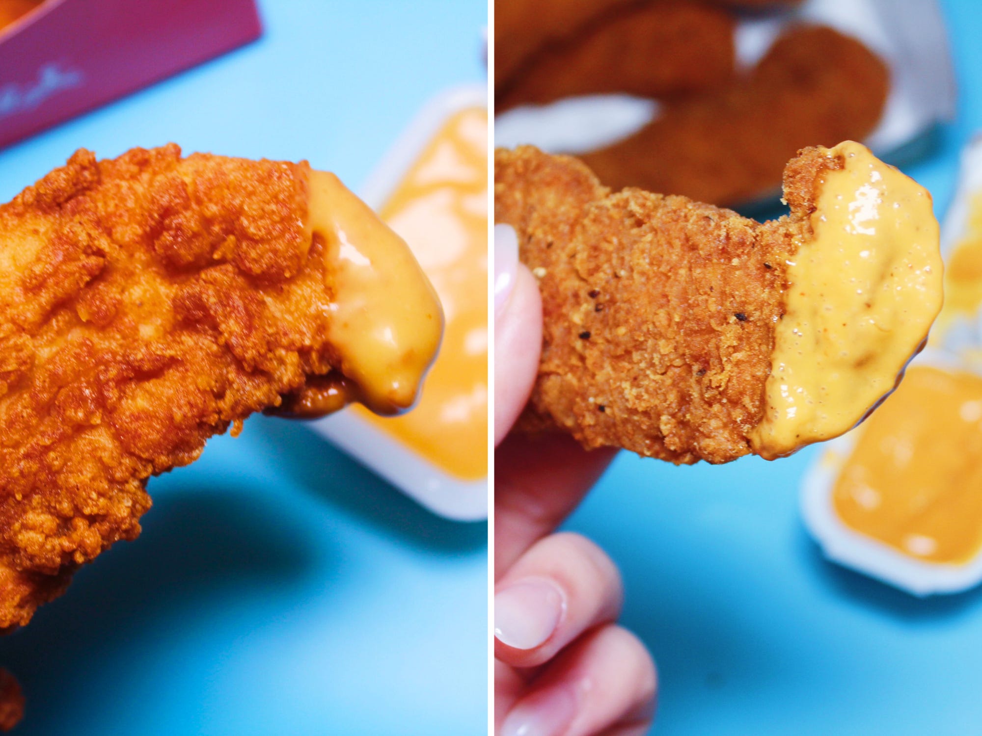 chick fil a chicken tender and mcdonalds chicken tender