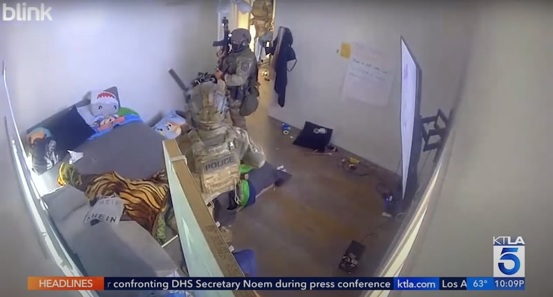 A child’s bedroom appeared to be one of the rooms where ICE agents searched.