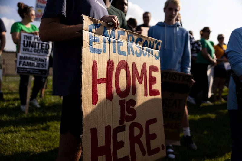 Protesters supporting Emerson Colindres