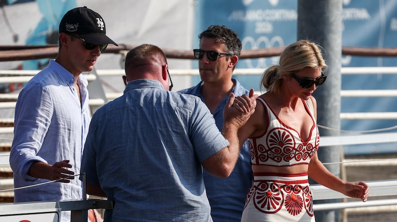 Ivanka Trump arriving in Venice ahead of the wedding.