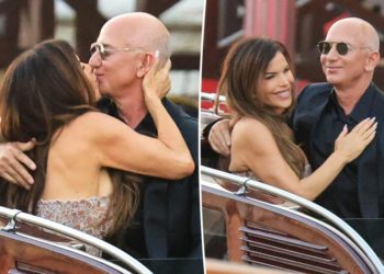 Jeff Bezos and Lauren Sánchez pack on the PDA as they kick off elaborate wedding afterparty