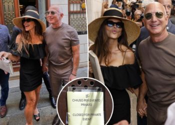 Jeff Bezos and Lauren Sánchez shut down local bar in Italy for first outing as husband and wife