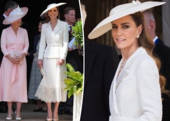 Kate Middleton pairs lace and pearls for Order of the Garter service