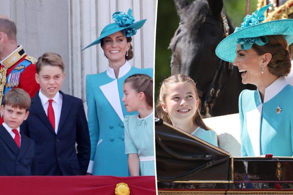 Kate Middleton shares a laugh with her children at first Trooping the Colour since cancer remission