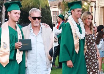 Kevin Costner and ex-wife Christine Baumgartner keep their distance in awkward family reunion at son’s graduation