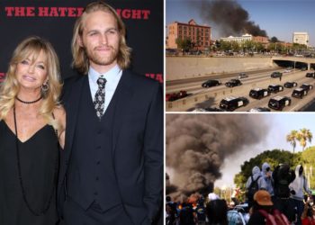 Kurt Russell and Goldie Hawn’s son Wyatt addresses claim he was viral protester scolding National Guardsmen during LA riots