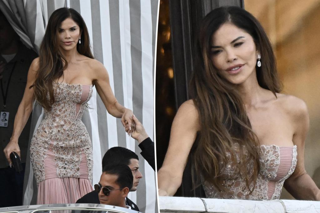 Lauren Sánchez goes glam in crystal-covered Versace for post-wedding party