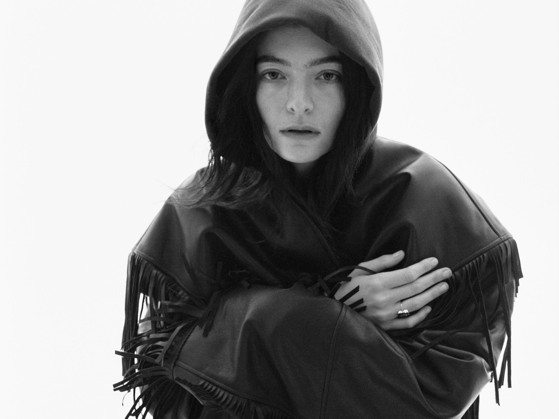 Lorde in a press photo for "Virgin."