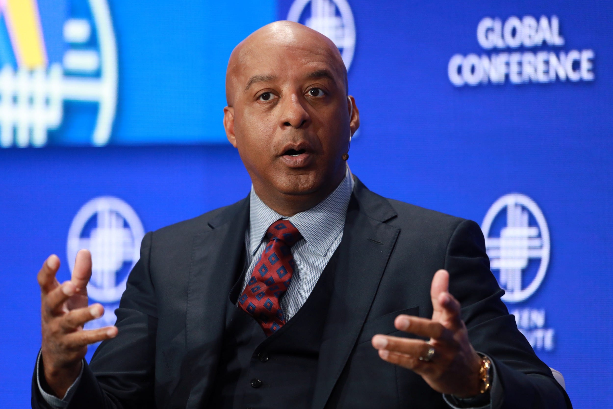 Lowe's CEO Marvin Ellison speaks at the 2022 Milken Institute Global Conference in Beverly Hills, California.