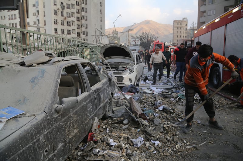 A view of a damaged building in the Iranian capital, Tehran, following an Israeli attack, on June 13, 2025.