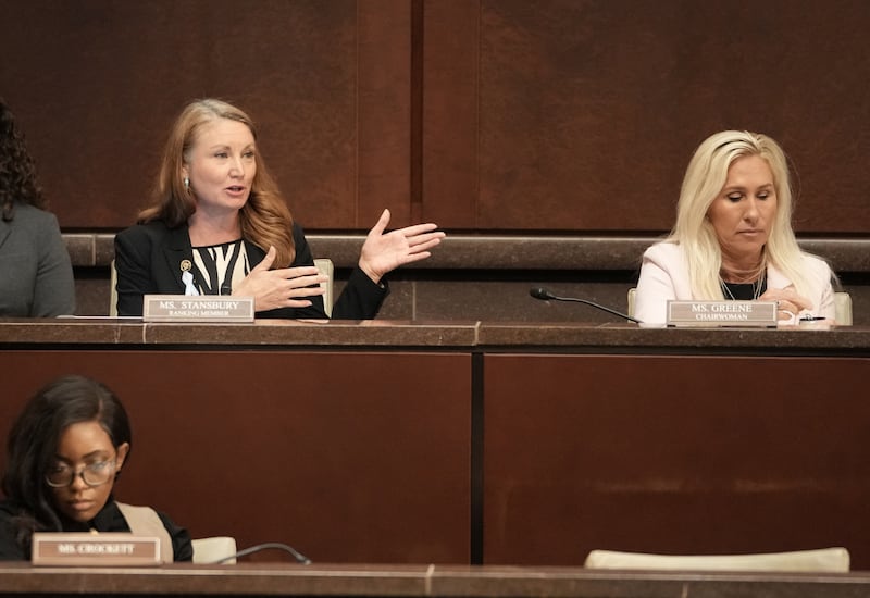 Stansbury and Greene had a disagreement about speaking time during DOGE committee hearings just last month.