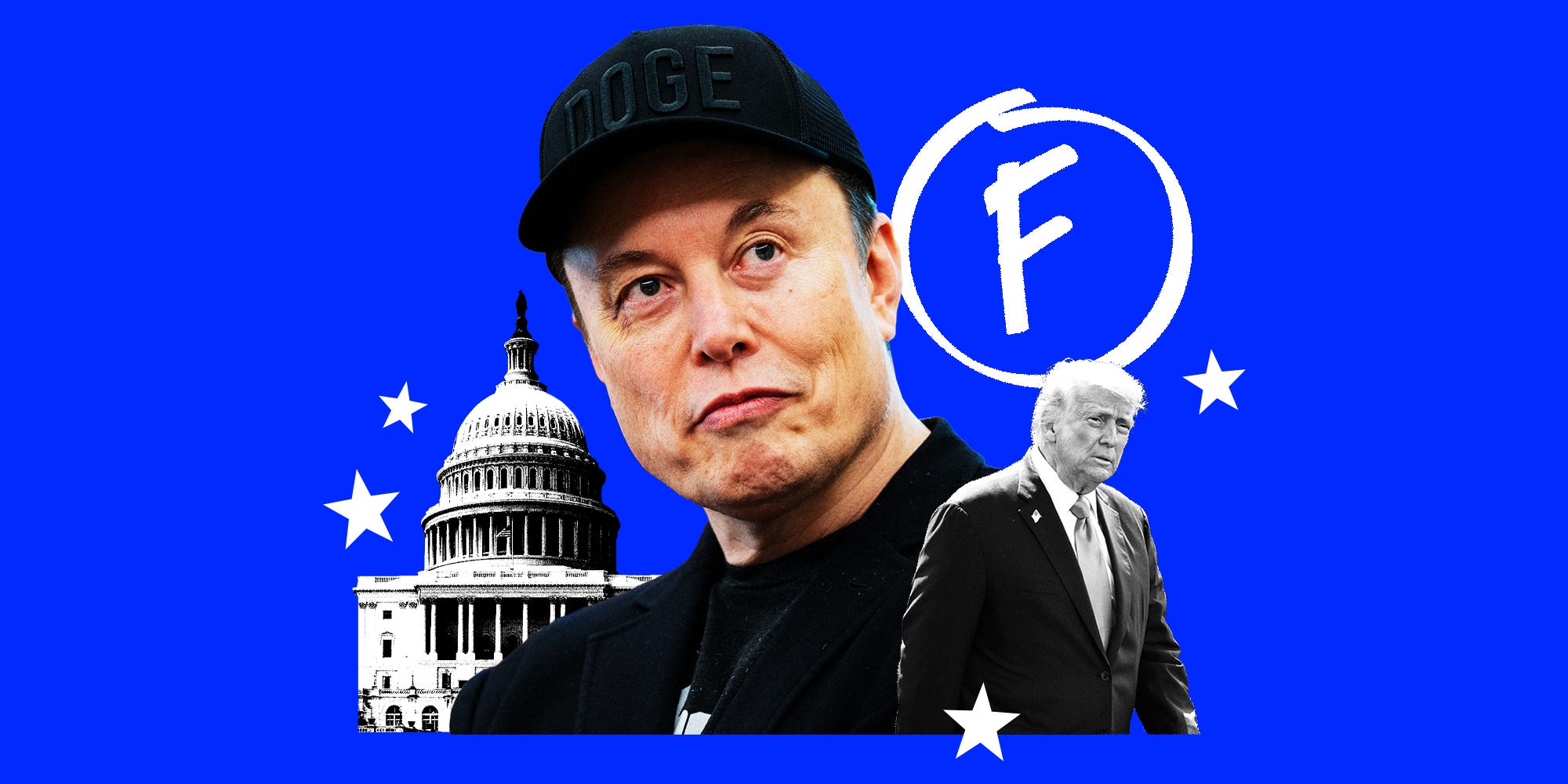 Photo collage of Elon Musk and Donald Trump