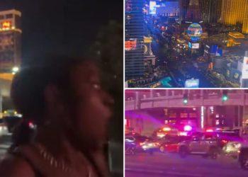 Manhunt underway after two people killed in shooting on Las Vegas strip near tourist hotspot