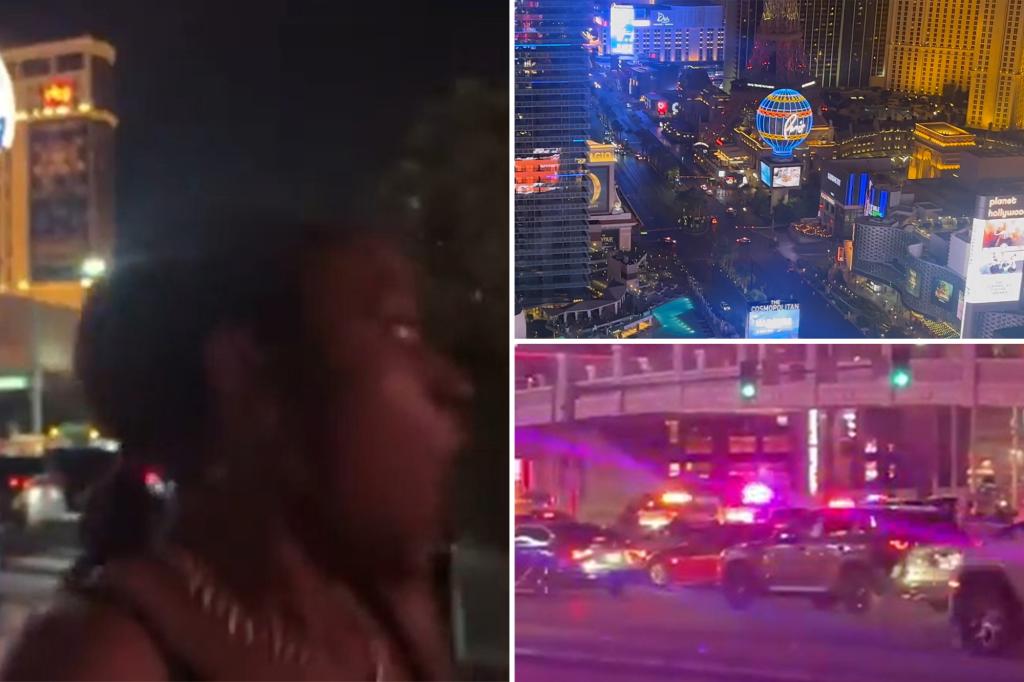 Manhunt underway after two people killed in shooting on Las Vegas strip near tourist hotspot