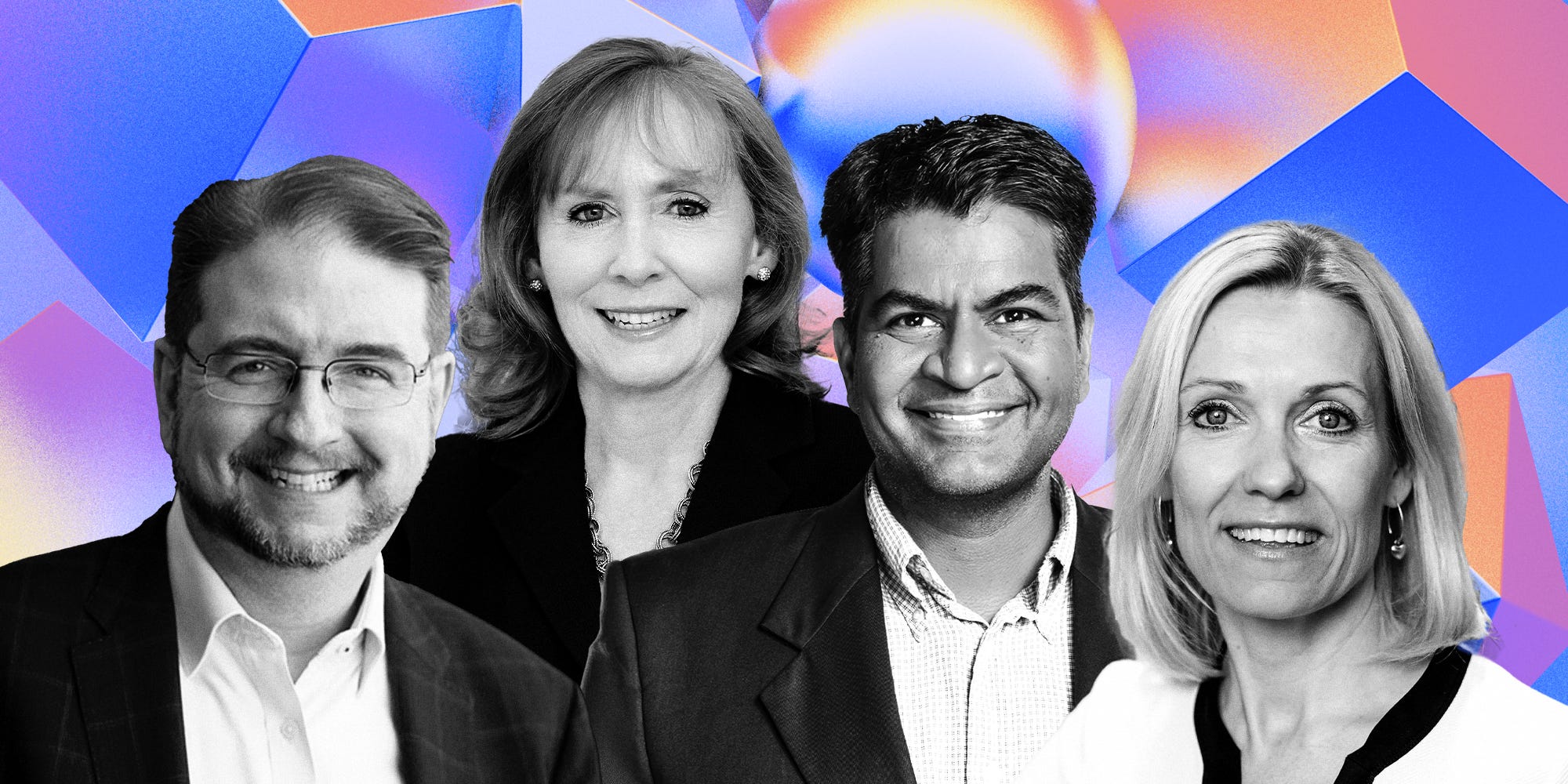 List thumbnail featuring headshot photos of: Joe Atkinson, Teresa Heitsenrether, Bala Subramanian, and Ulrika Biesèrt, on 'AI in Action' background.