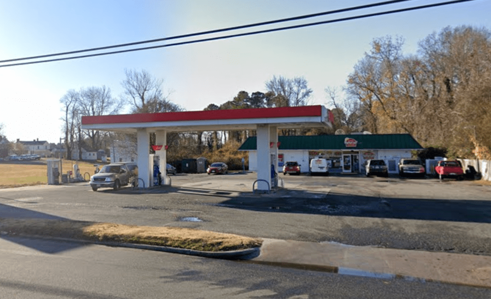 The E & C VA convenience store and gas station in Burgess, VA.