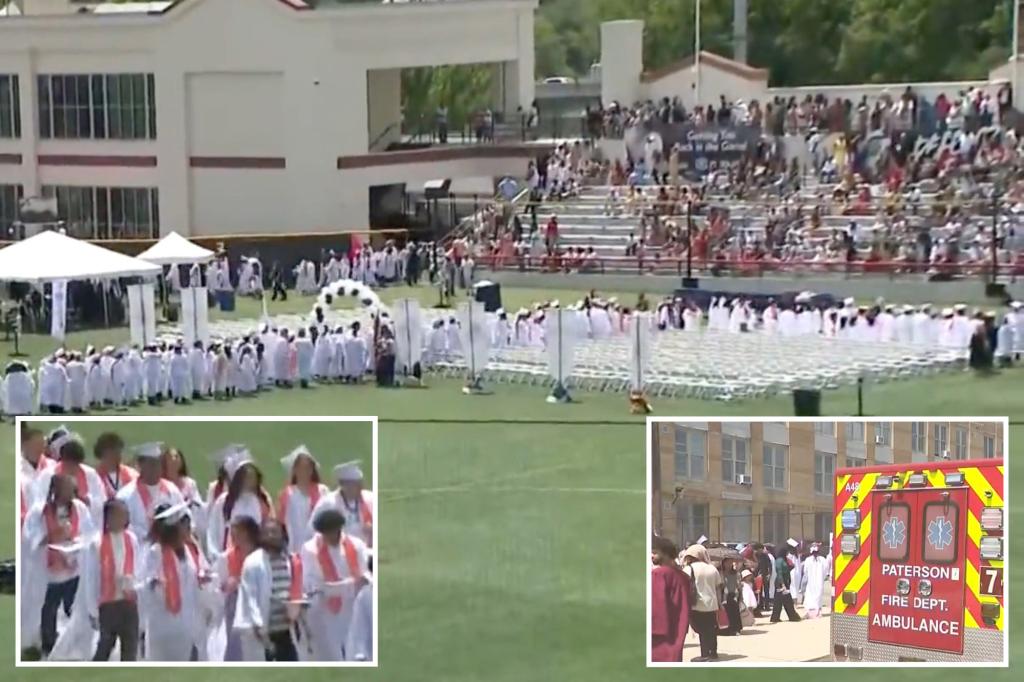 More than 150 people sickened in crippling heat at NJ high school graduation