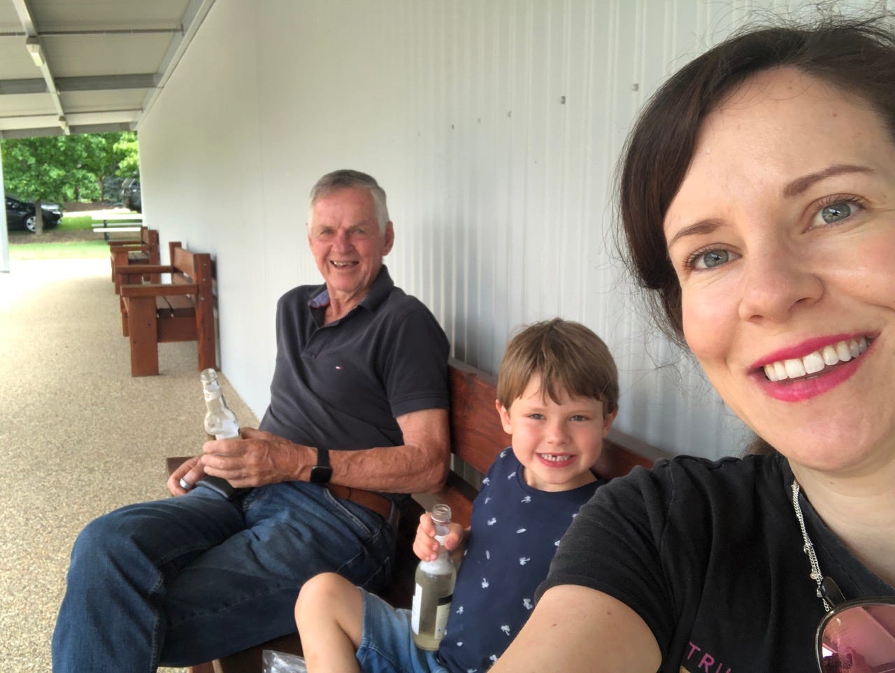 Author, her son, and her father in law Frank Noble