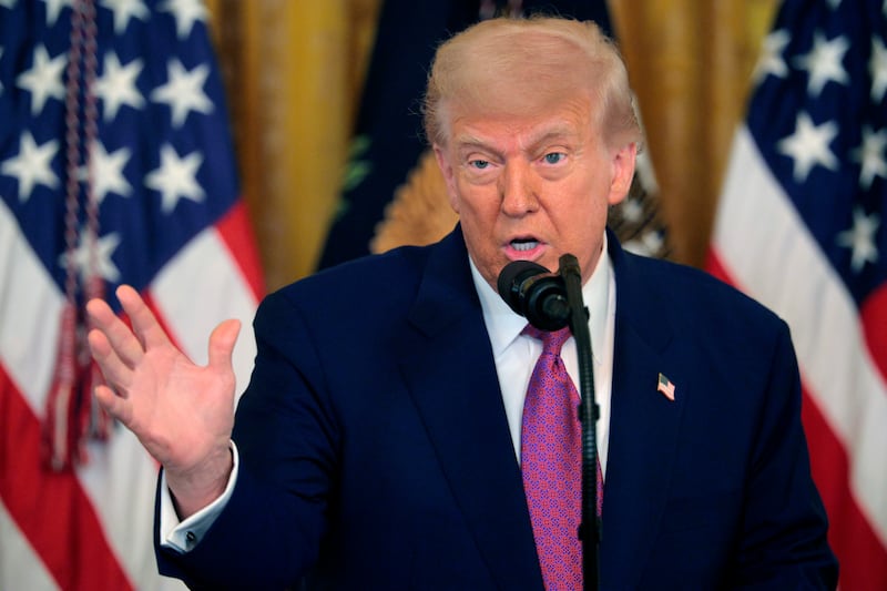 President Donald Trump speaking on June 12 at the the White House after California Governor Gavin Newsom said he is "not all there."