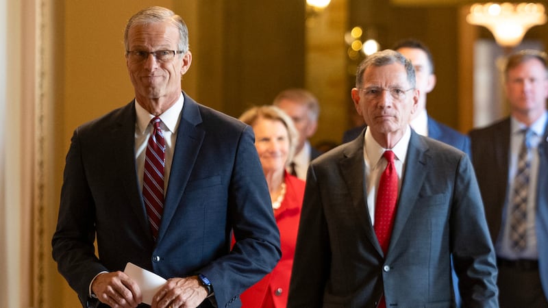 Senate leaders John Thune (left) and John Barrasso (right) said they don't plan to attend the festivities.