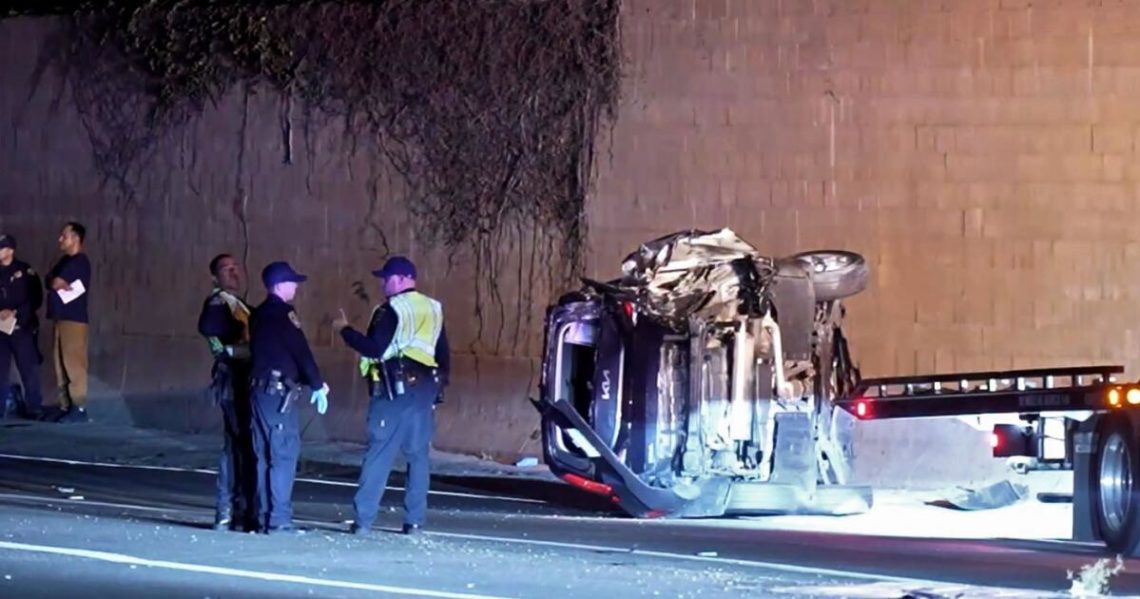 Off-duty sheriff’s deputy and companion step out of car on to freeway, die in early-morning crash
