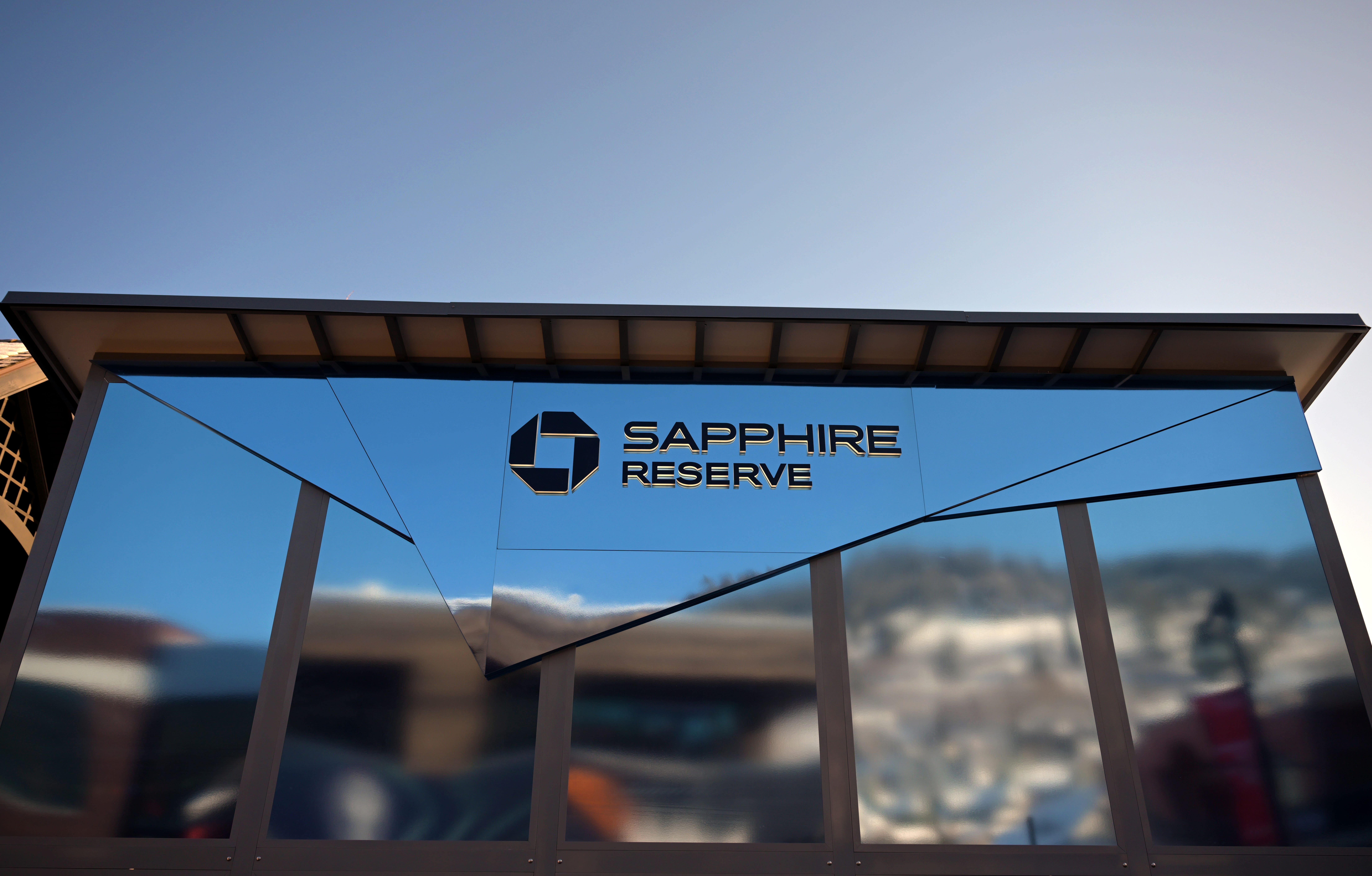 Chase Sapphire Reserve logo on a building