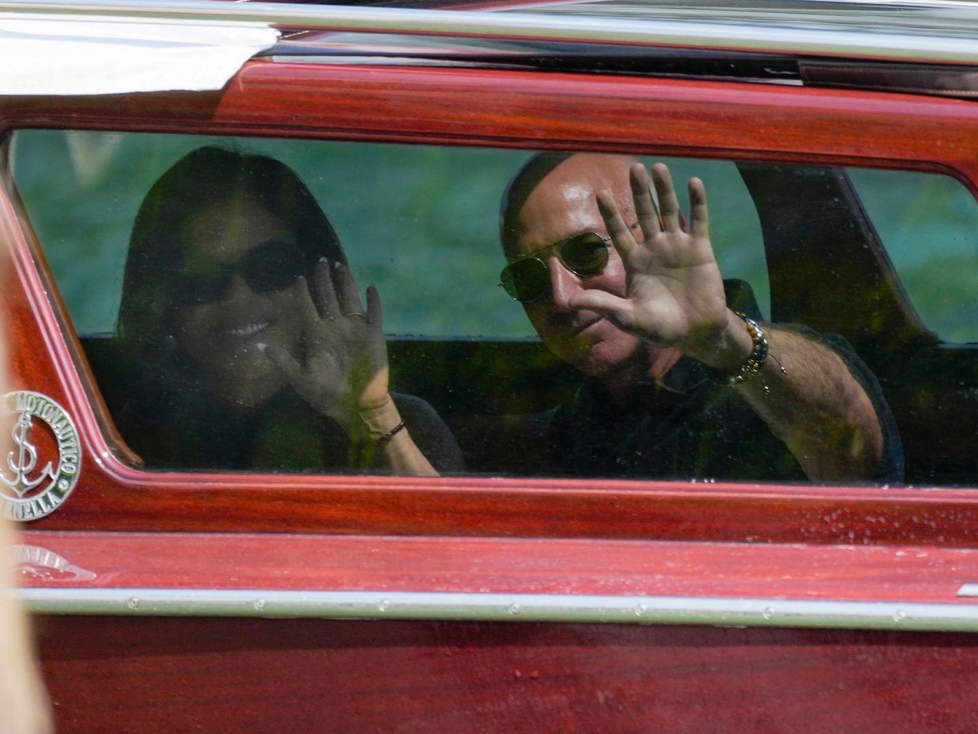 Jeff Bezos and Lauren Sánchez arriving in Venice ahead of their wedding in June 2025.