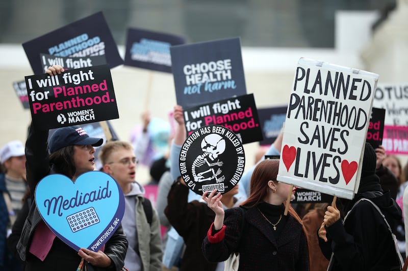 Protesters outside the Supreme Court