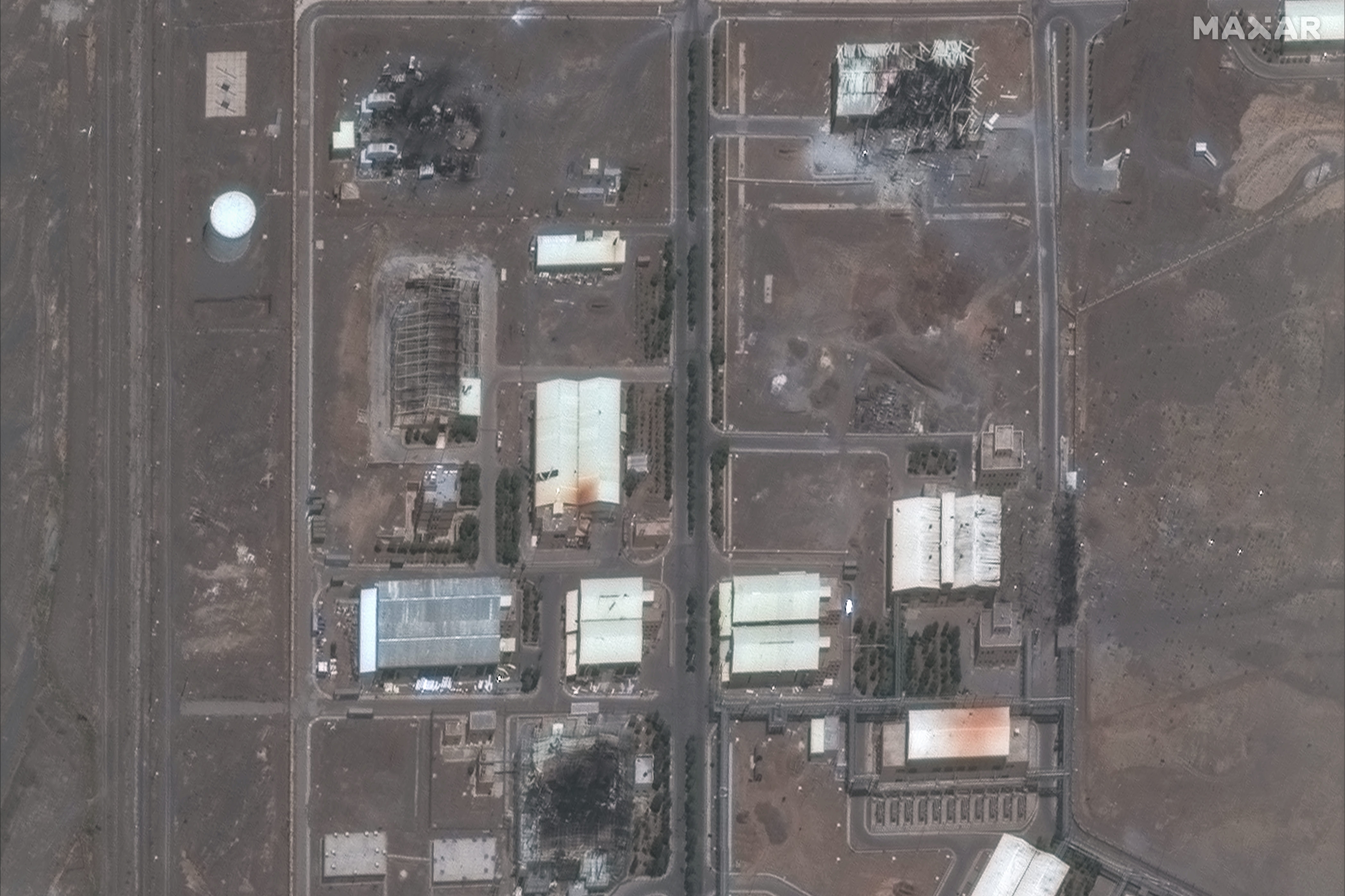 This June 14, 2025, image shows damage above ground at Iran's Natanz nuclear facility.