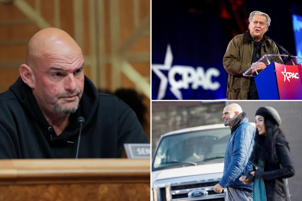Sen. John Fetterman spotted dining with Steve Bannon at MAGA hotspot in DC on wedding anniversary