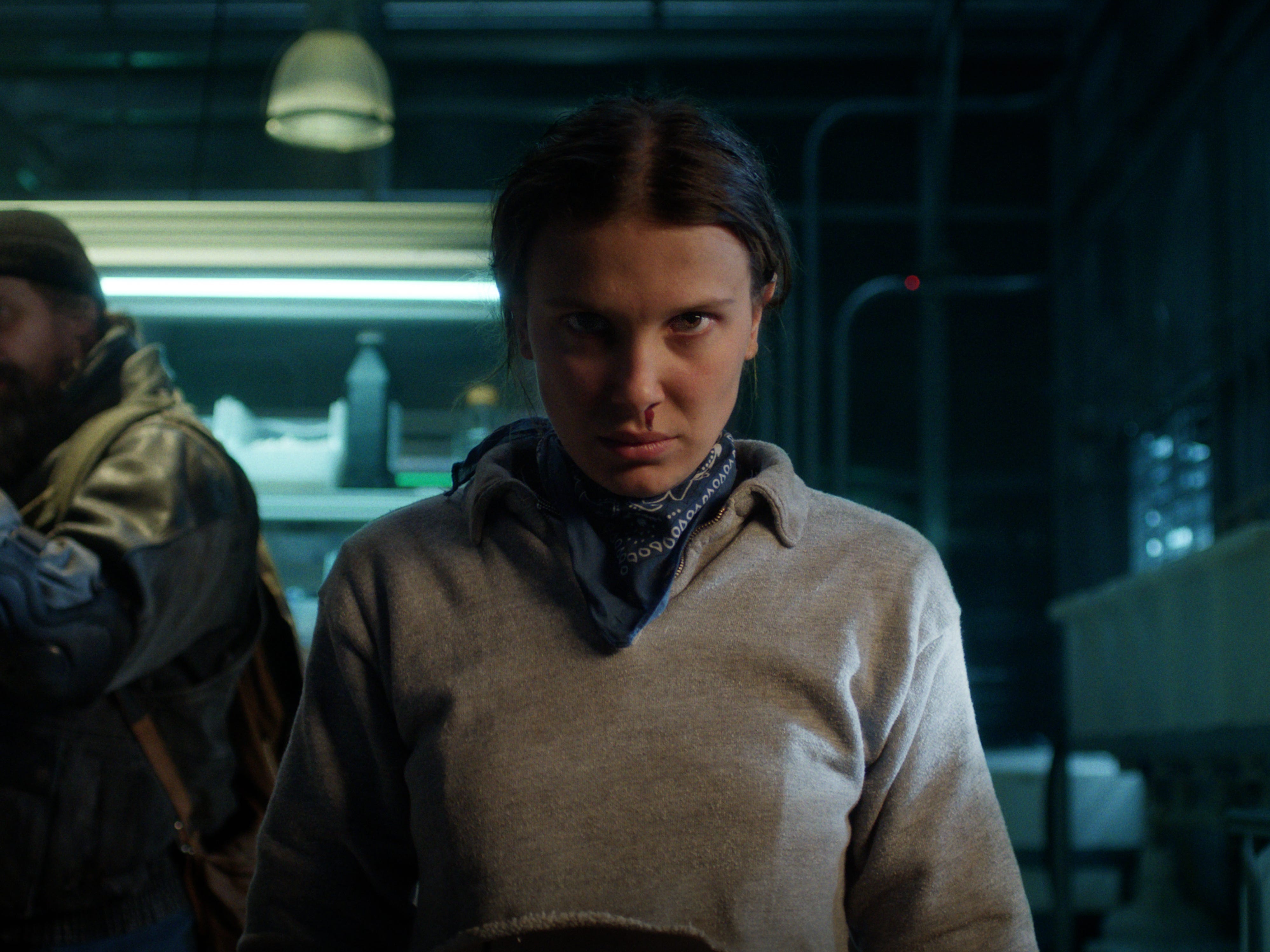 David Harbour as Jim Hopper and Millie Bobby Brown as Eleven in season five of "Stranger Things."