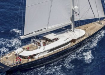 Sunken Bayesian superyacht lifted partially out of water in salvage operation