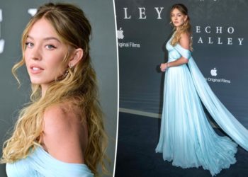 Sydney Sweeney is an ice princess in ethereal blue gown at ‘Echo Valley’ London premiere