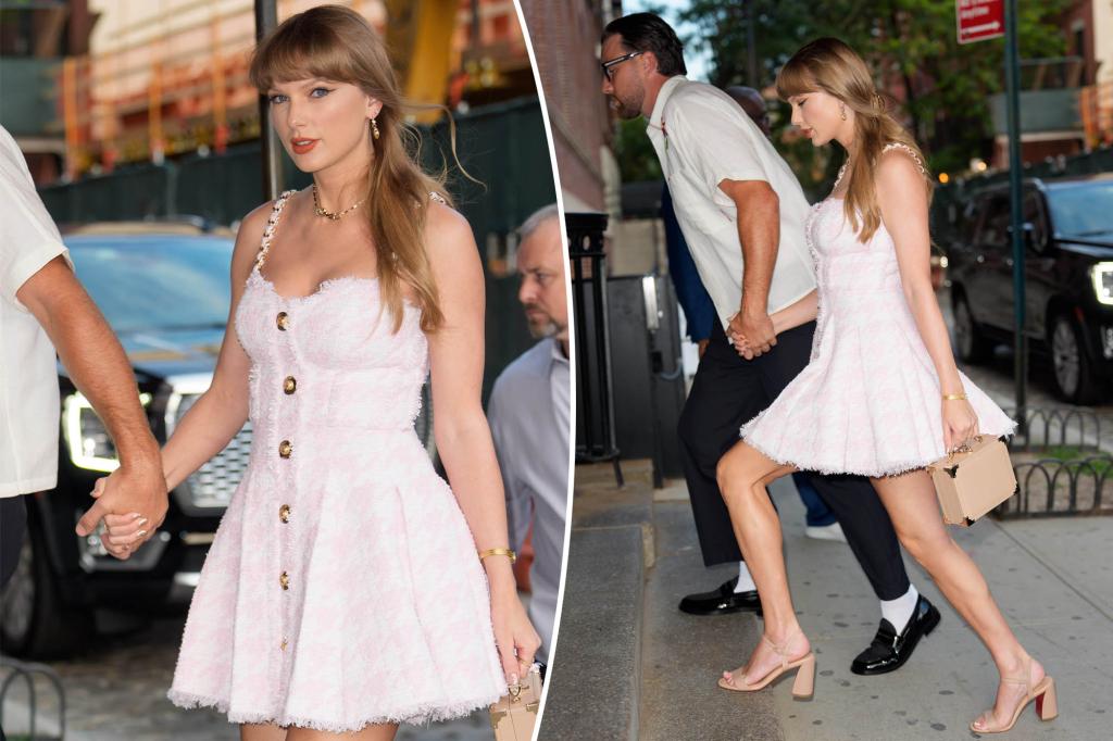 Taylor Swift rocks $3.5K Balmain tweed dress and Louboutins for NYC date night with Travis Kelce