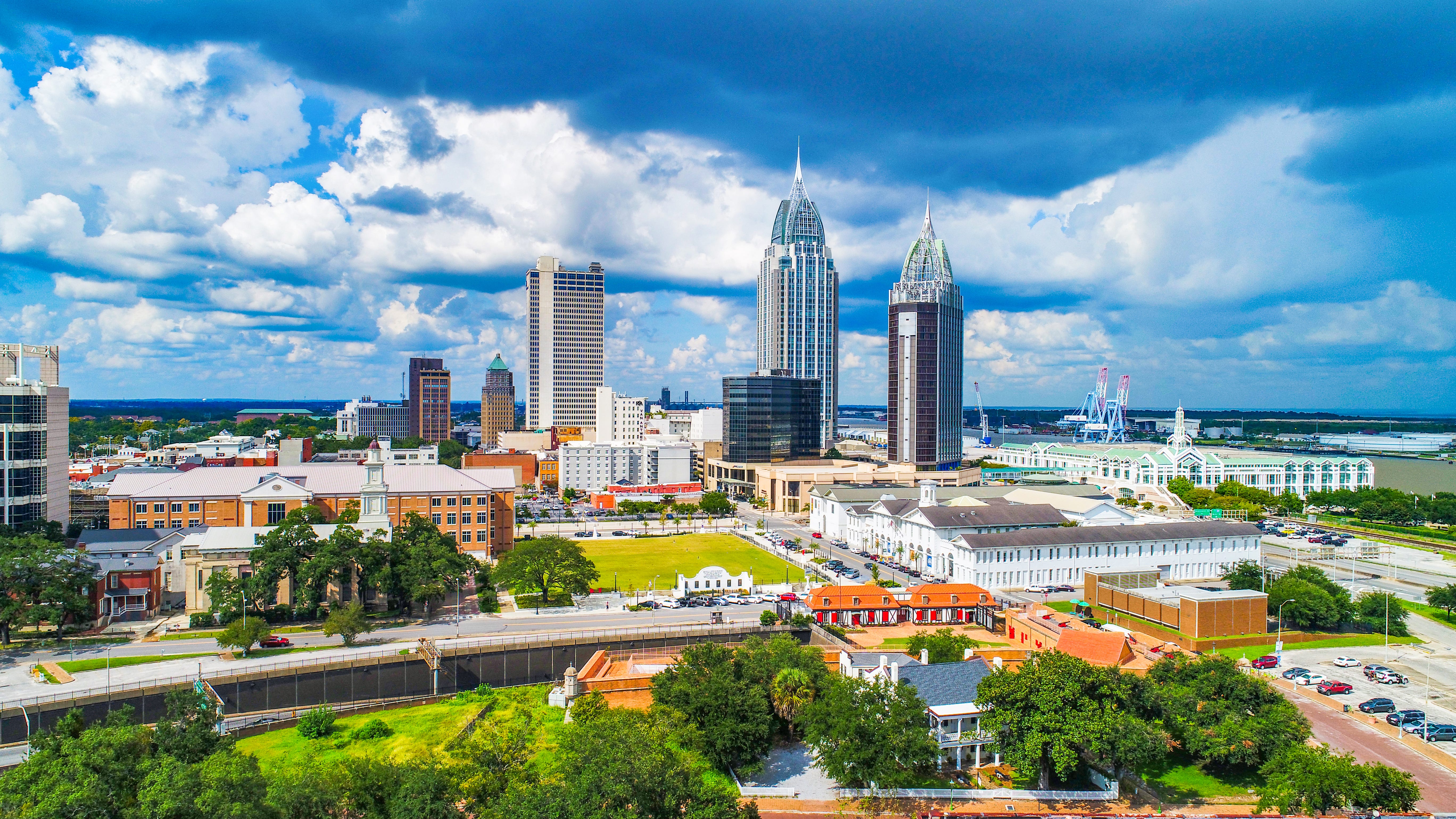 Overview of Mobile, Alabama.