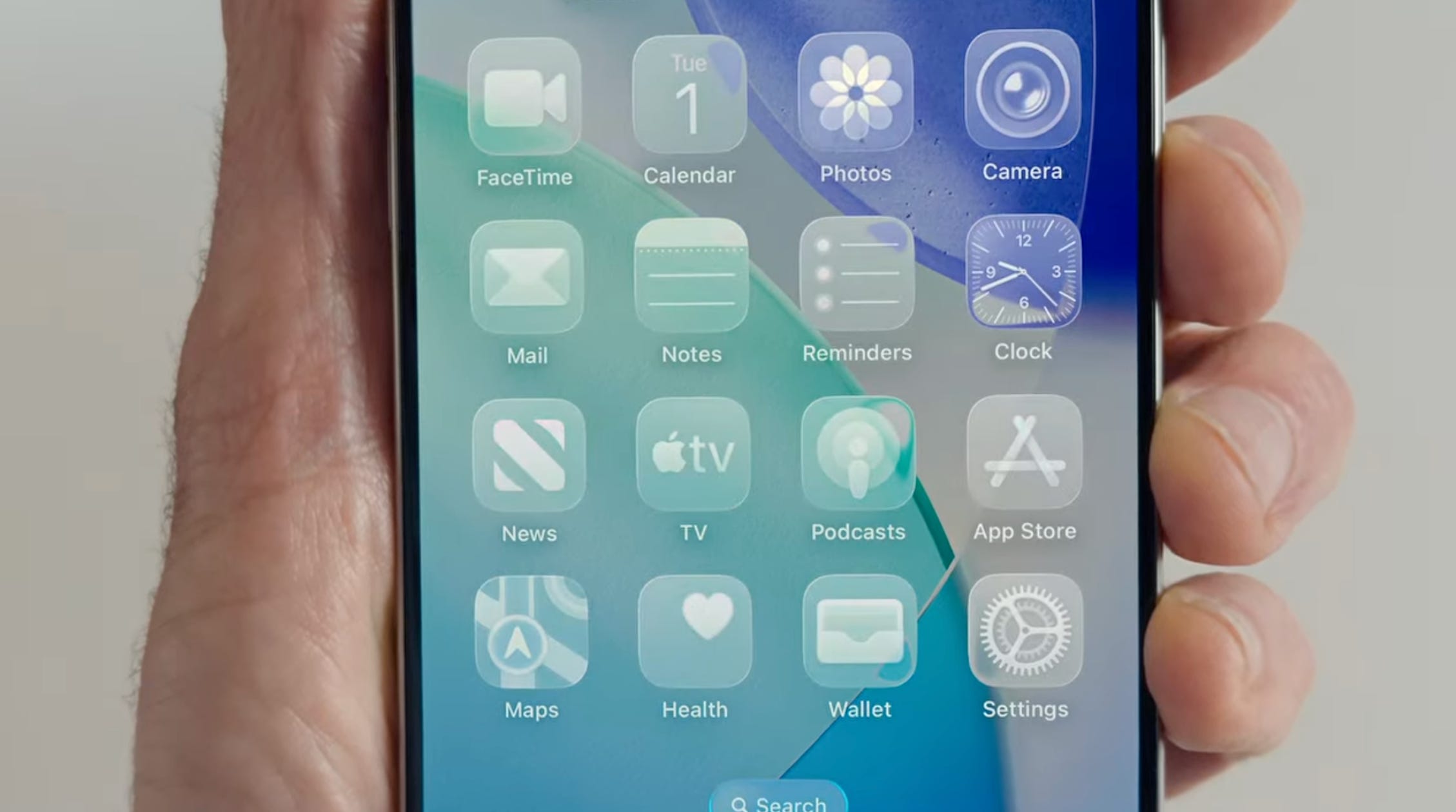 transparent iPhone icons with Apple Liquid Glass