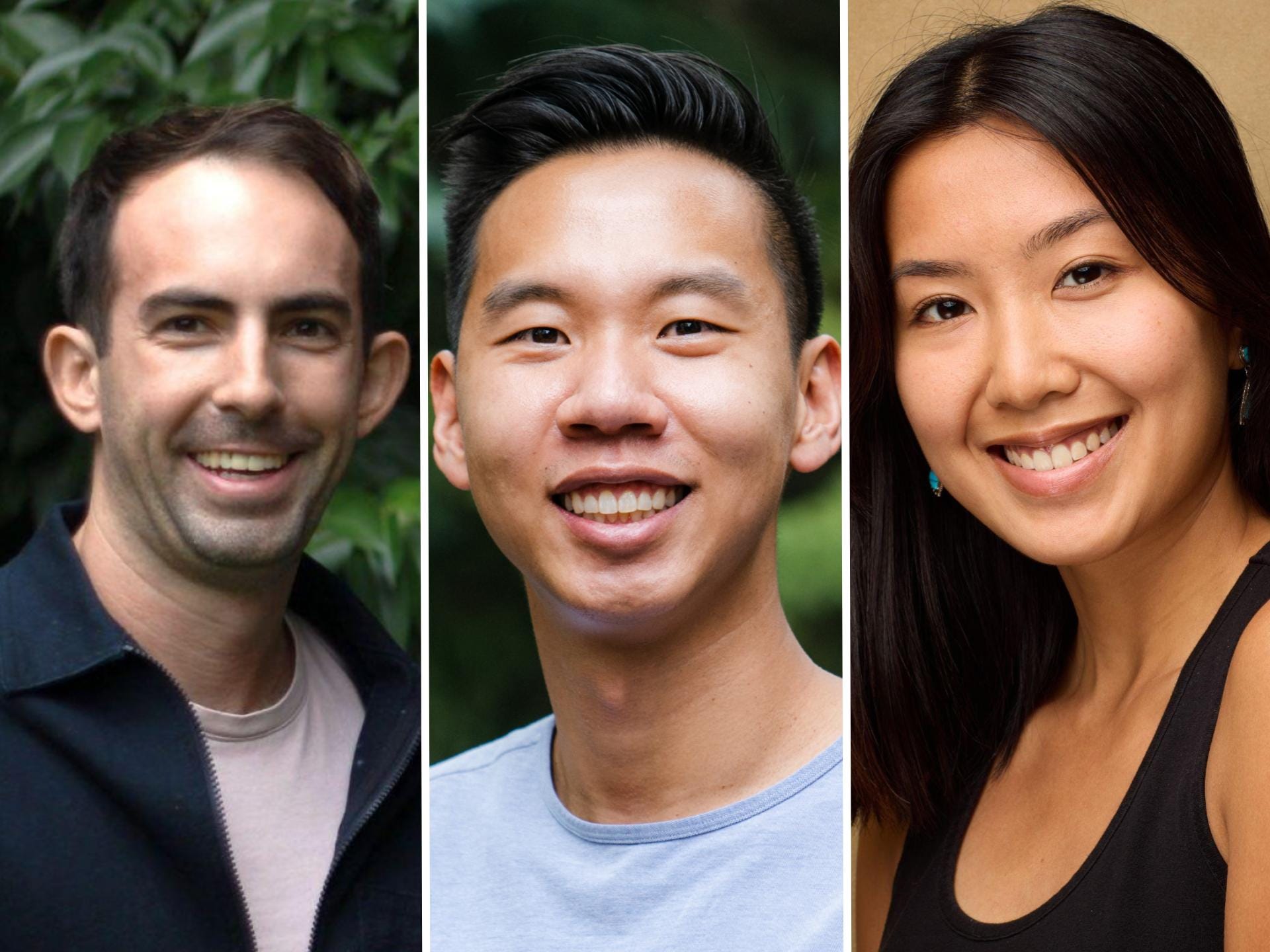 Photo split of Barry McCardel, Gary Lin, and Lisa Vo