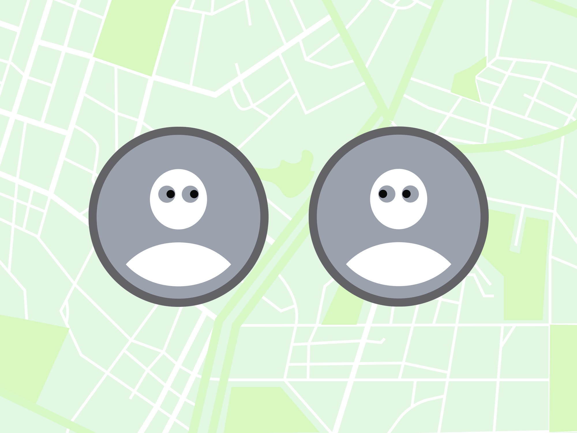 Two avatars looking at each other.