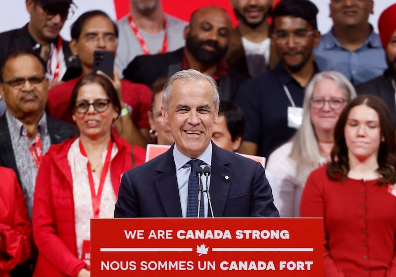 Canada's Prime Minister Mark Carney speaks at the Liberal Party election night headquarters in Ottawa, Ontario, Canada April 29, 2025.  REUTERS/Blair Gable